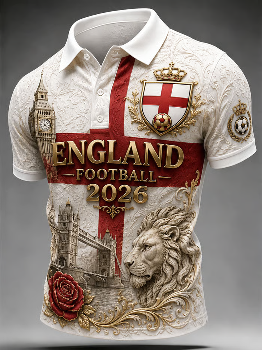 Men's UK Football Lover England Printed polo shirt
