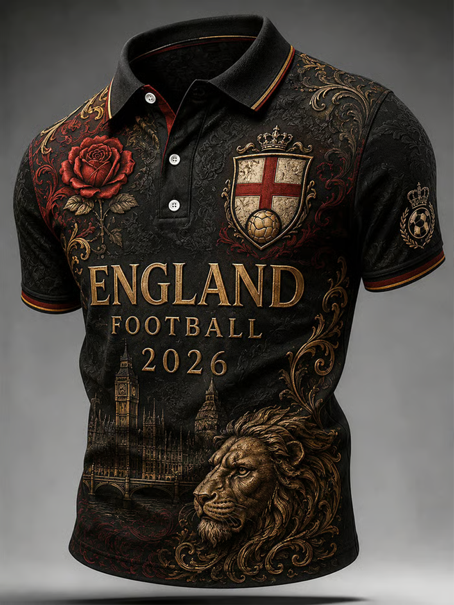 Men's UK Football Lover England Printed polo shirt