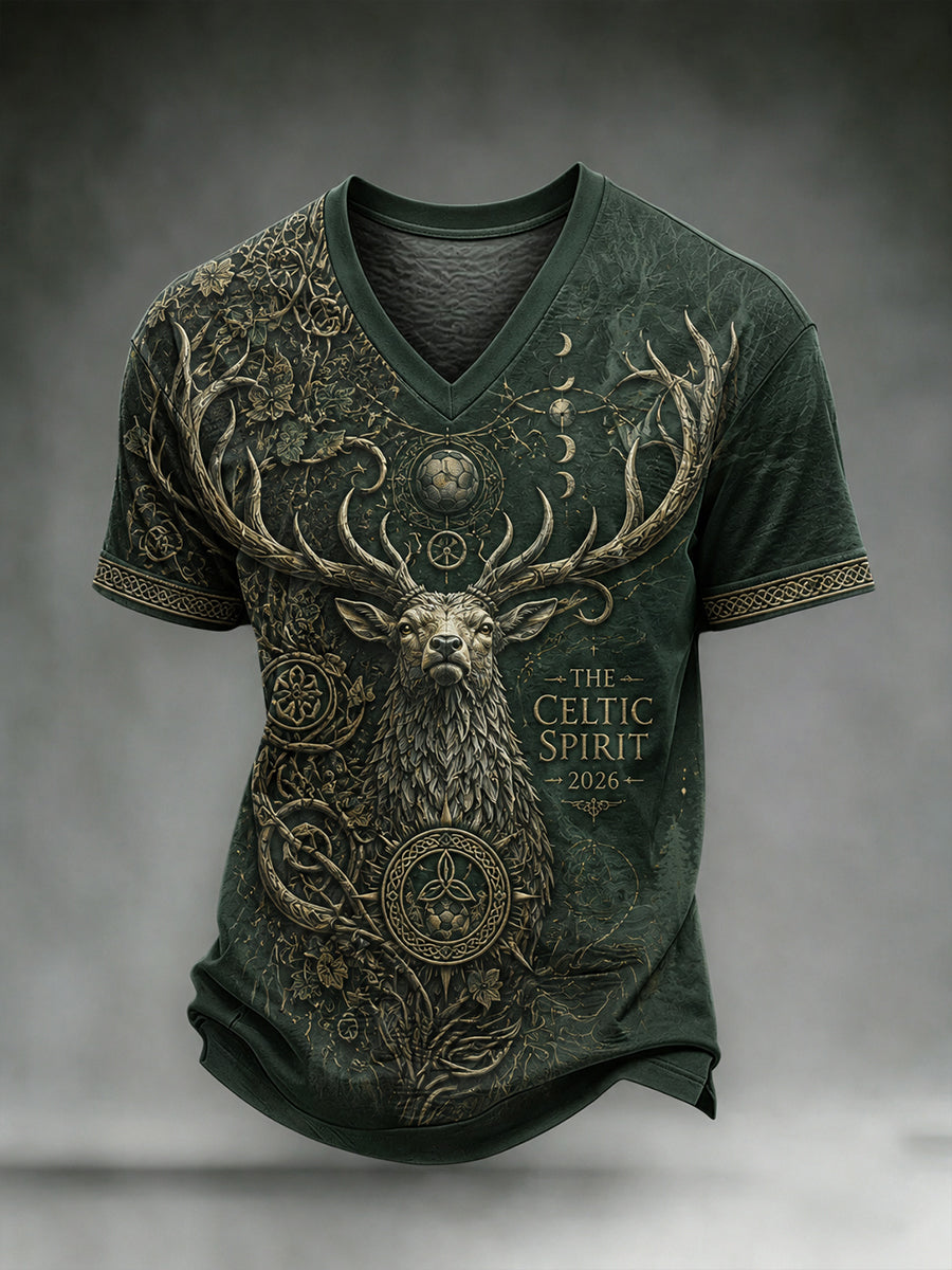 Men's Celtic Football V-neck T-shirt