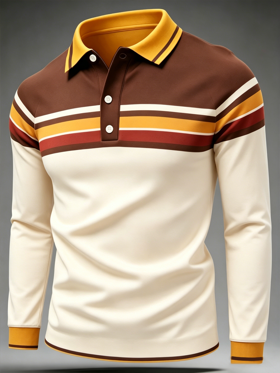 Men's Retro long sleeve polo