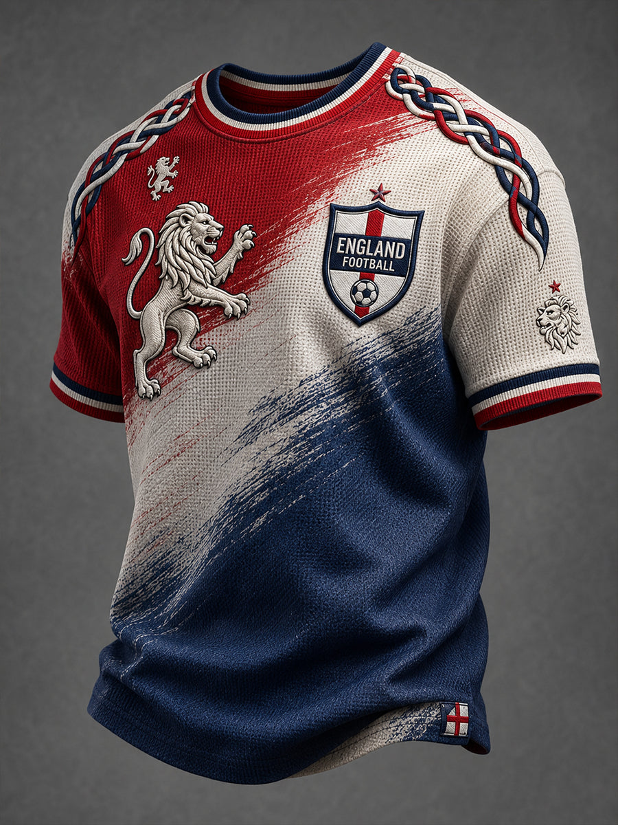 Retro England Football Fan Art Print Casual Jersey