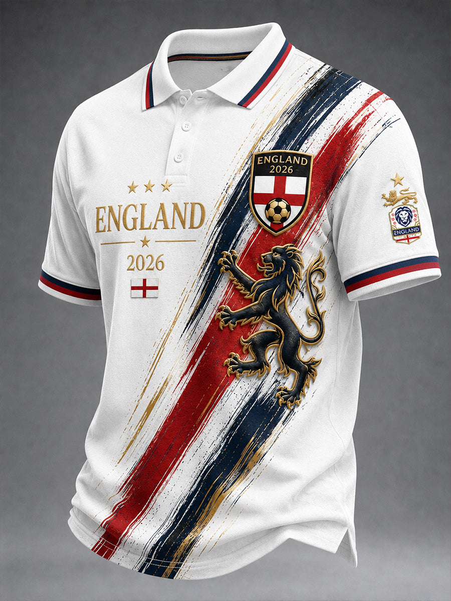 Retro England Football Fan Art Print Casual Jersey