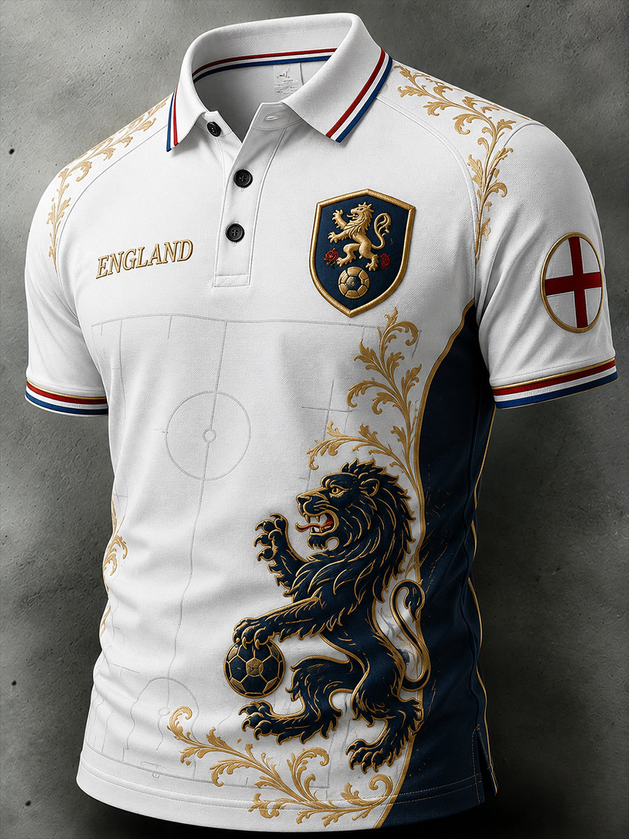 Retro England Football Fan Art Print Casual Jersey