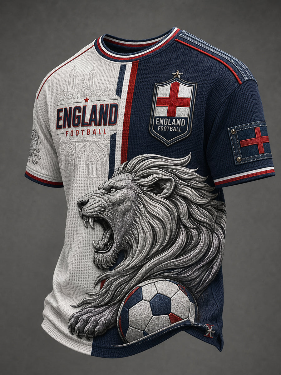 Retro England Football Fan Art Print Casual Jersey