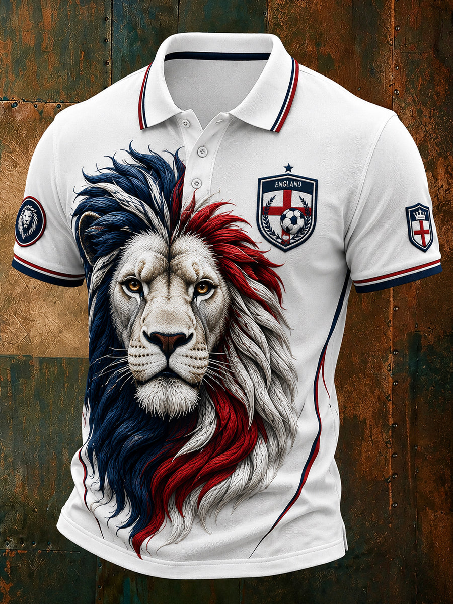 Retro England Football Fan Art Print Casual Jersey