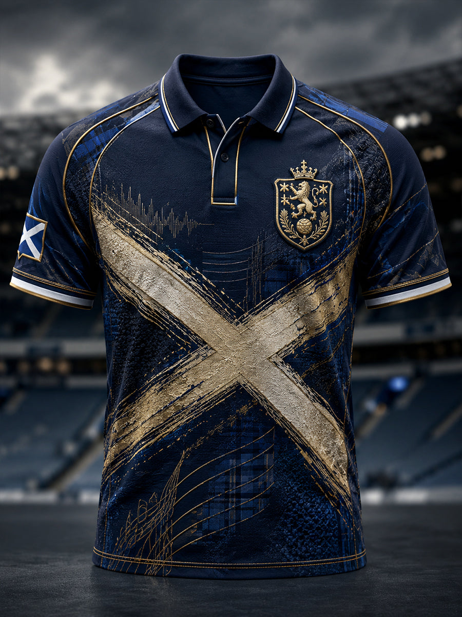 Men's Scotland Football Art Print Polo Shirt