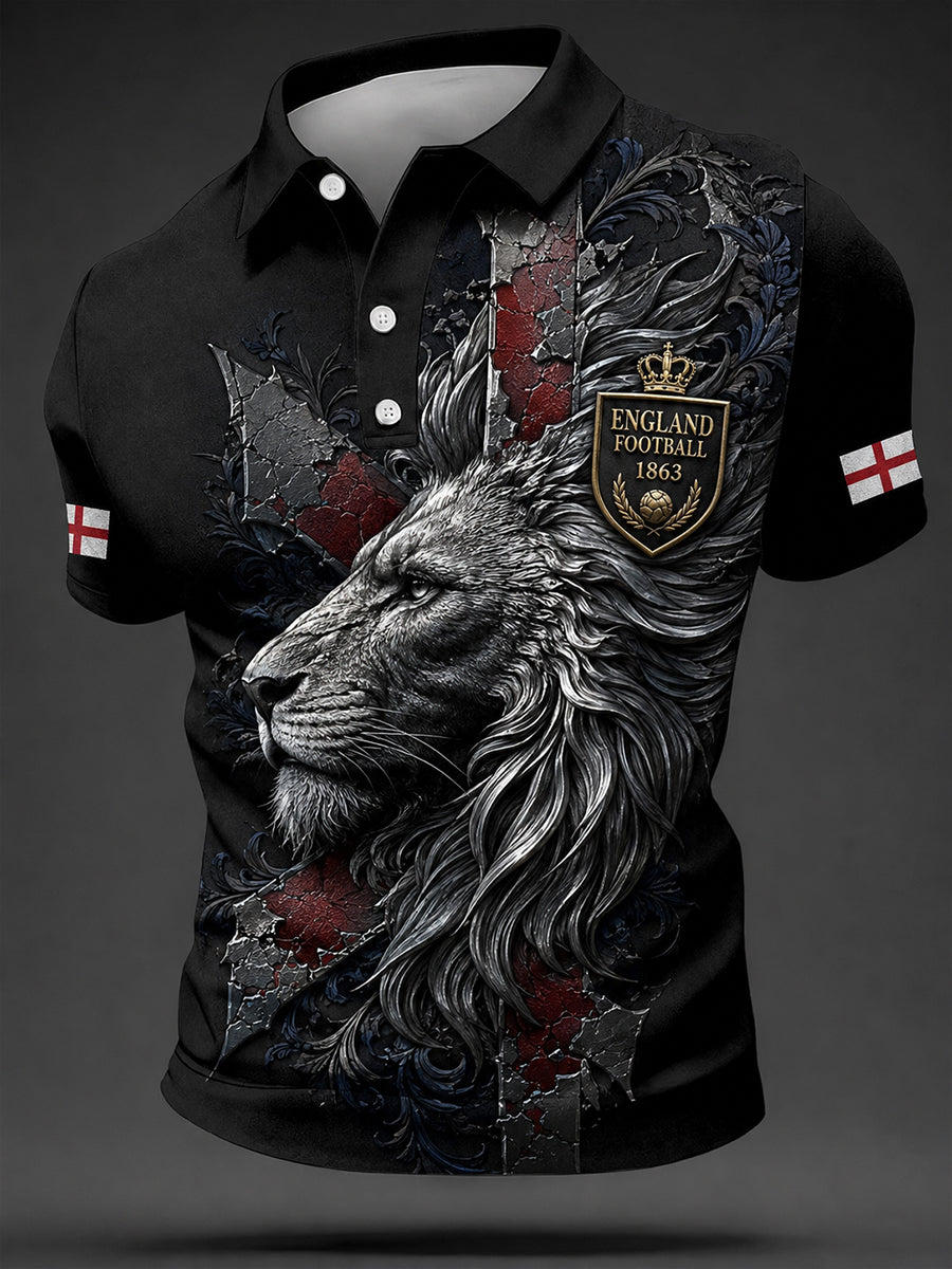 Retro England Football Fan Art Print Casual Jersey