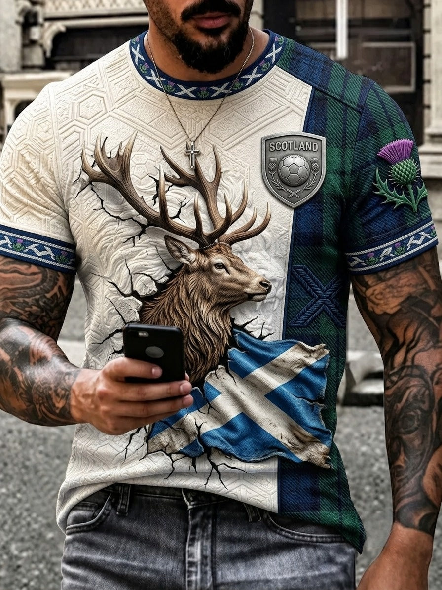 Men's UK Football Lover Scotland Printed short sleeve t-shirt