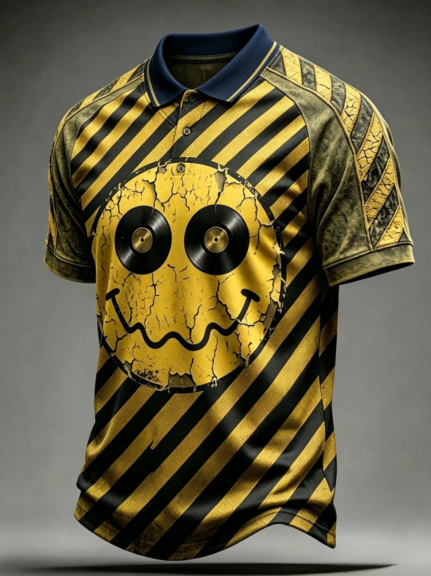 Men's Vintage UK Madchester Acid Face & 24 Hour Party Polo Shirt