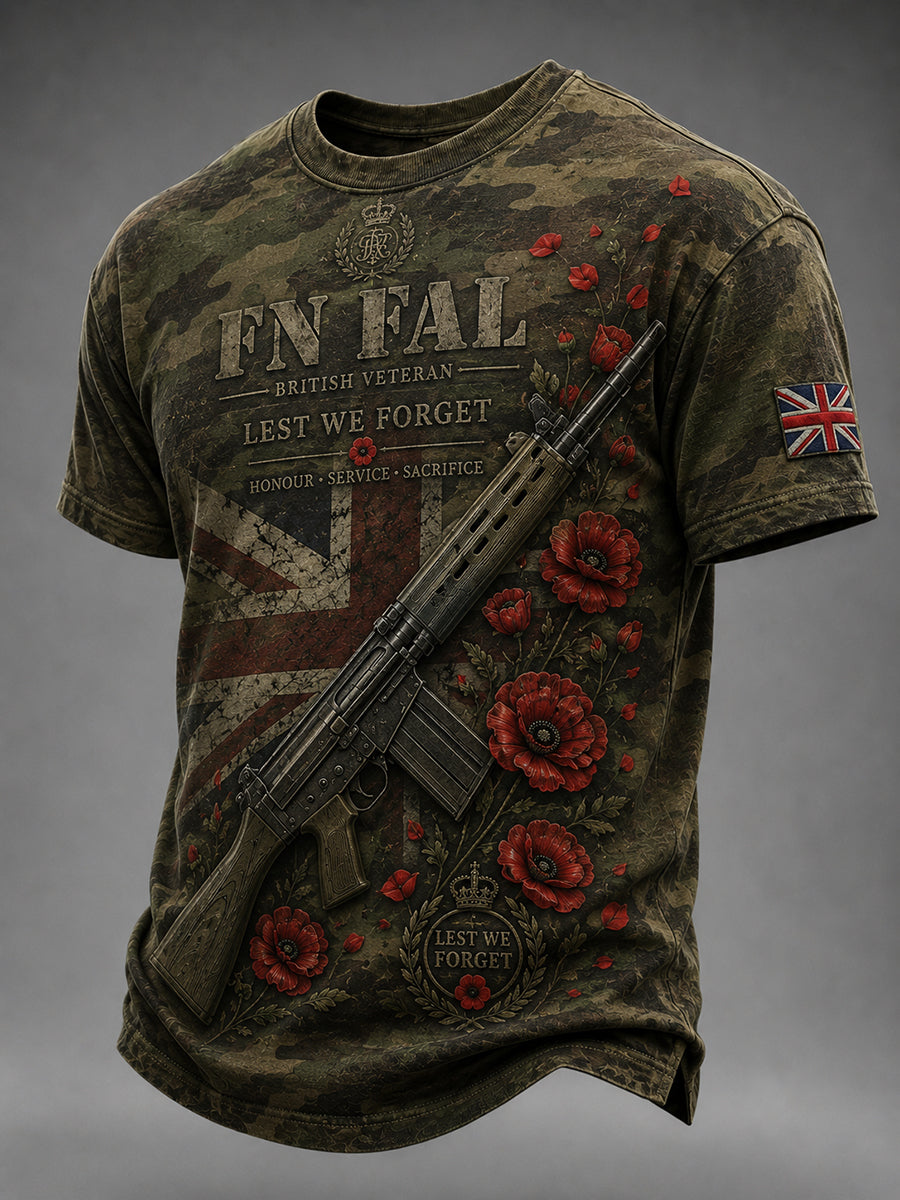 Men's Retro Weapon Print Short-Sleeve T-Shirt