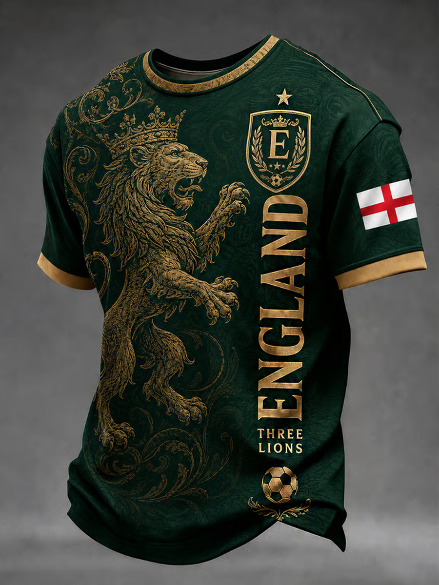 Men's UK Football Lover England Printed short sleeves t-shirt