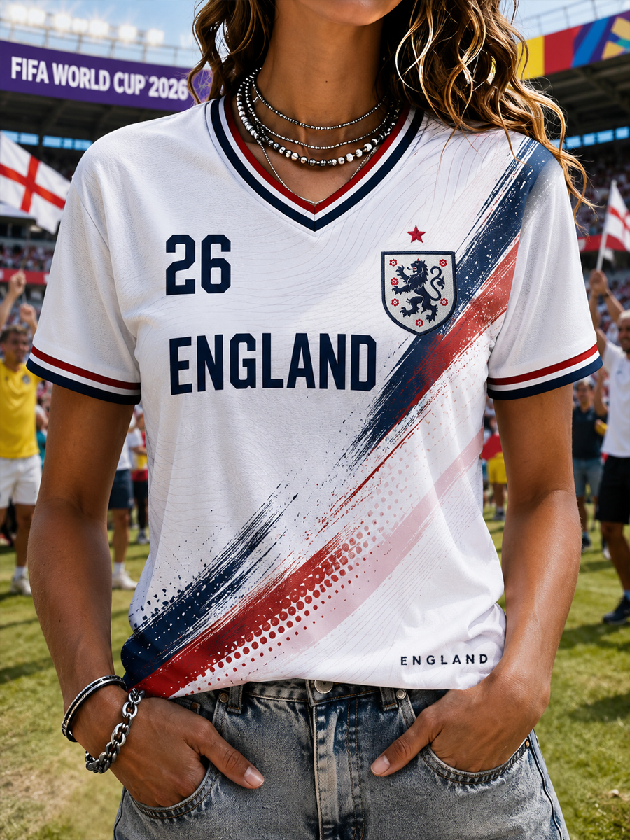 Women's UK Football Lover England Printed short-sleeved T-shirt