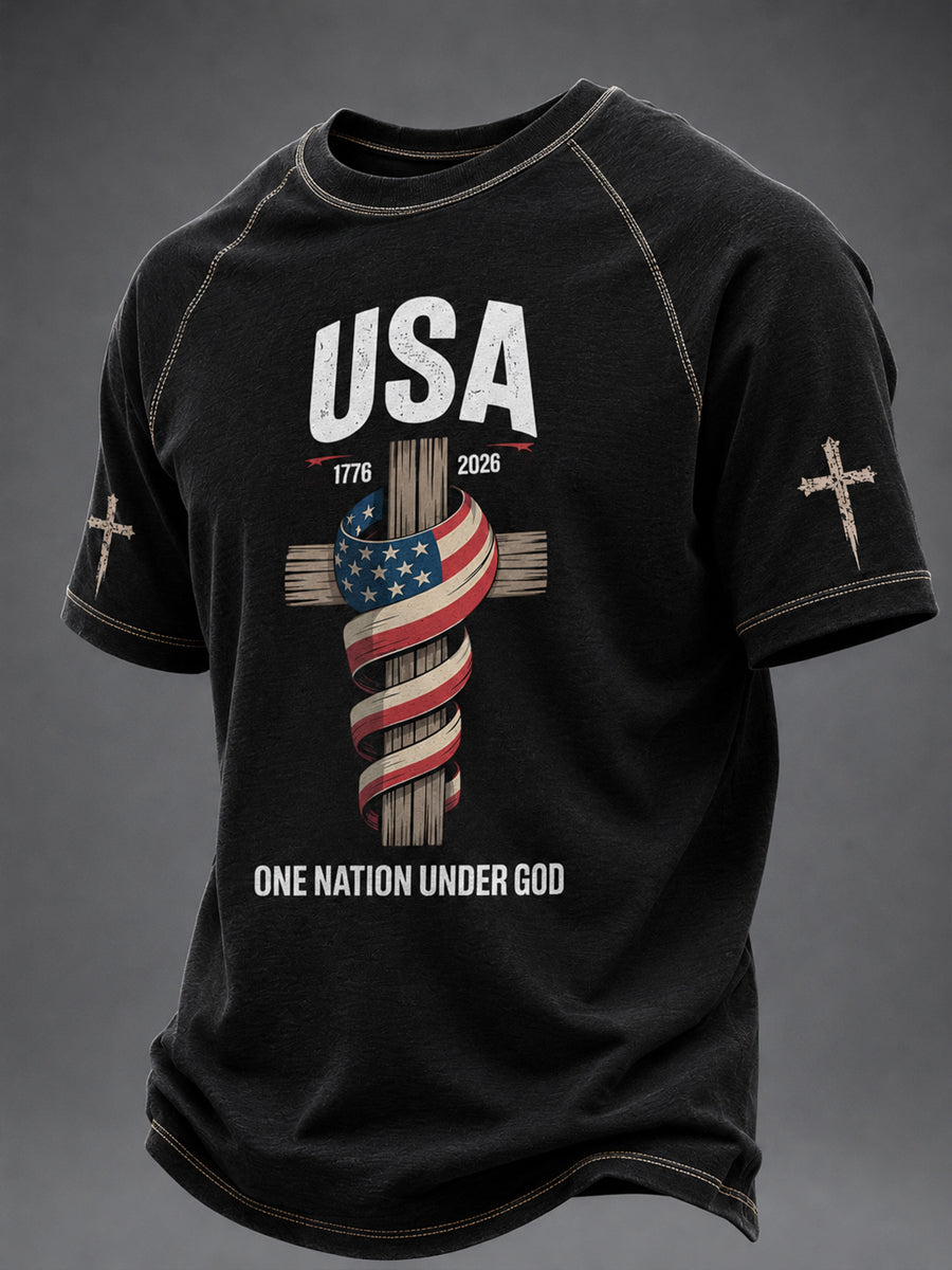 Men's America Printed Casual short sleeves t-shirt