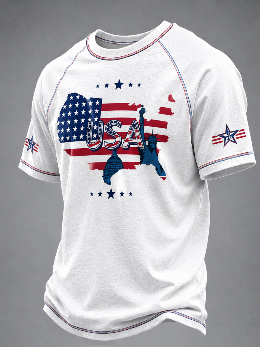 Men's America Printed Casual short sleeves t-shirt