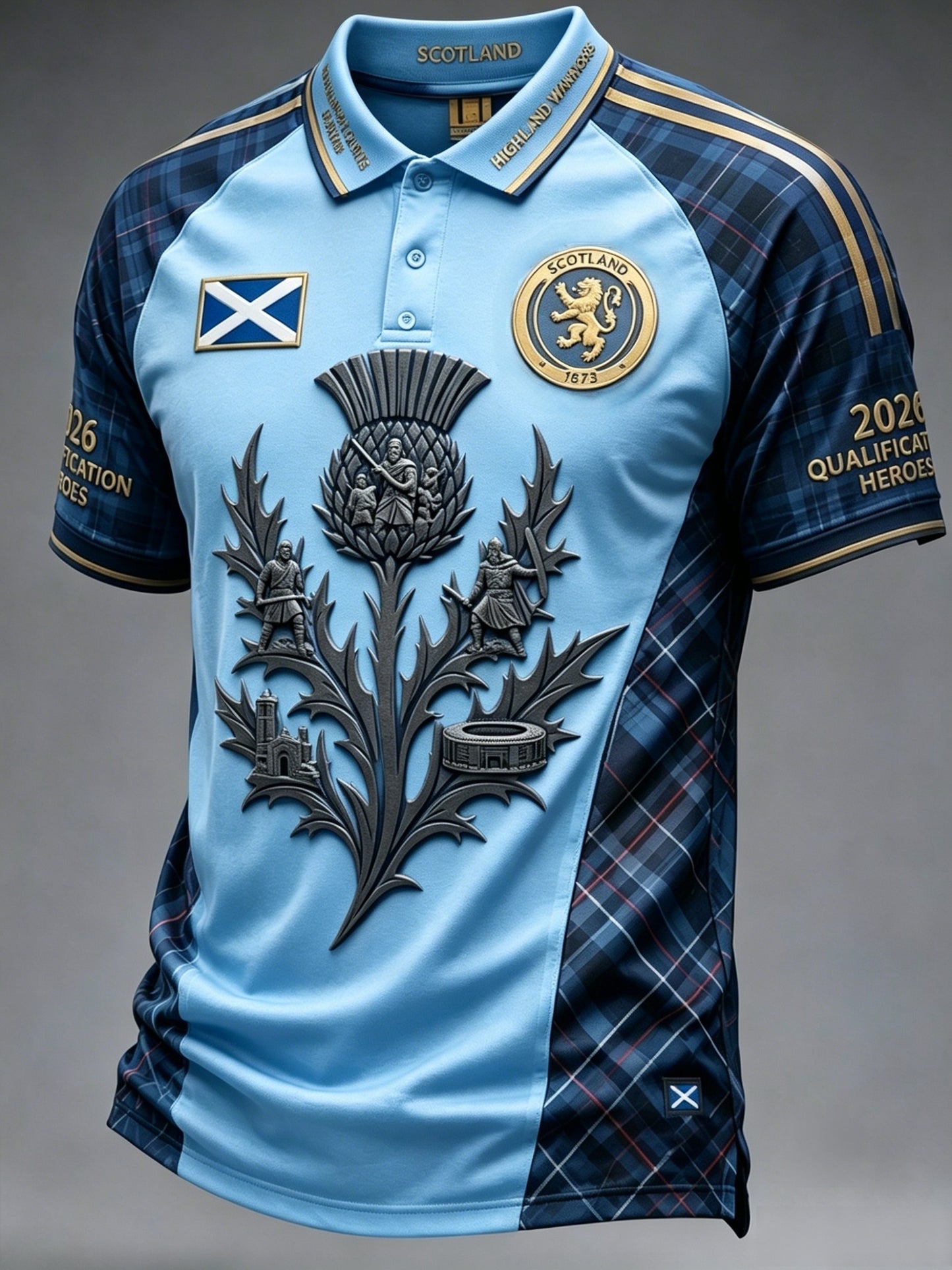 Men's UK Scotland Football Lover 2026 Printed Polo Shirt