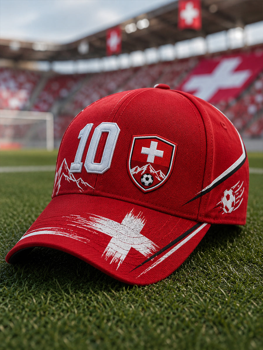 Hat With Alpine-Inspired Football Graphic Print