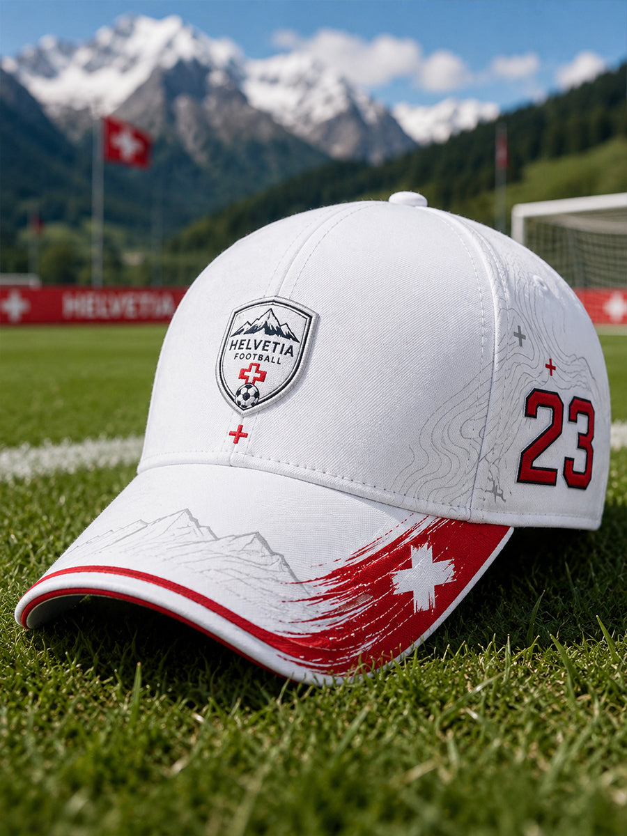 Hat With Alpine-Inspired Football Graphic Print