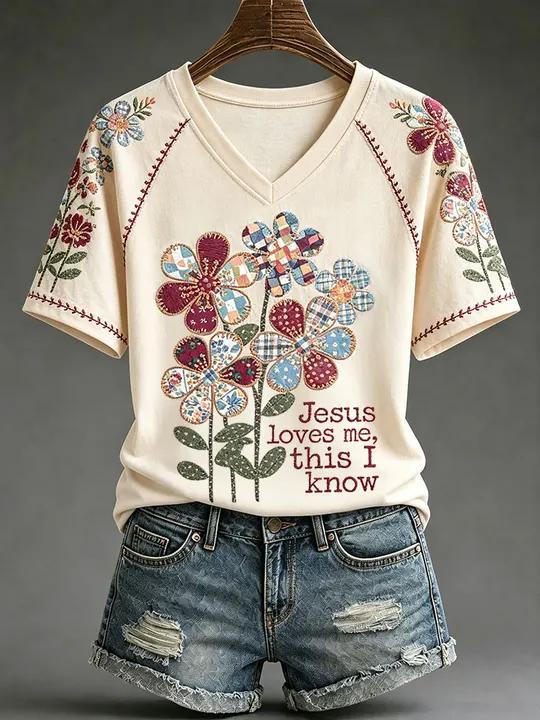 Women’s 'Jesus Loves Me' Printed Casual T-Shirt