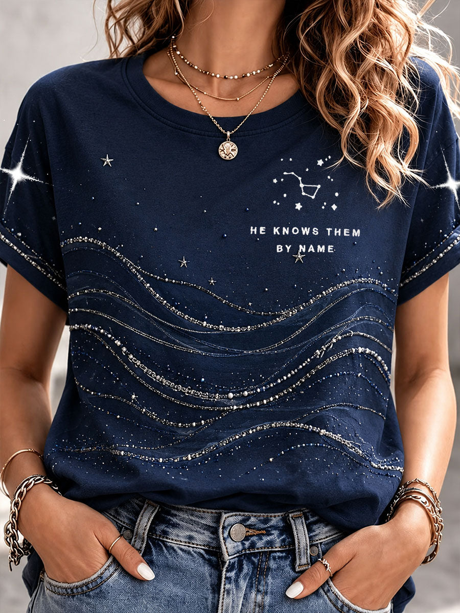 Women's Starry Faith Art So Will I Printed T-shirt