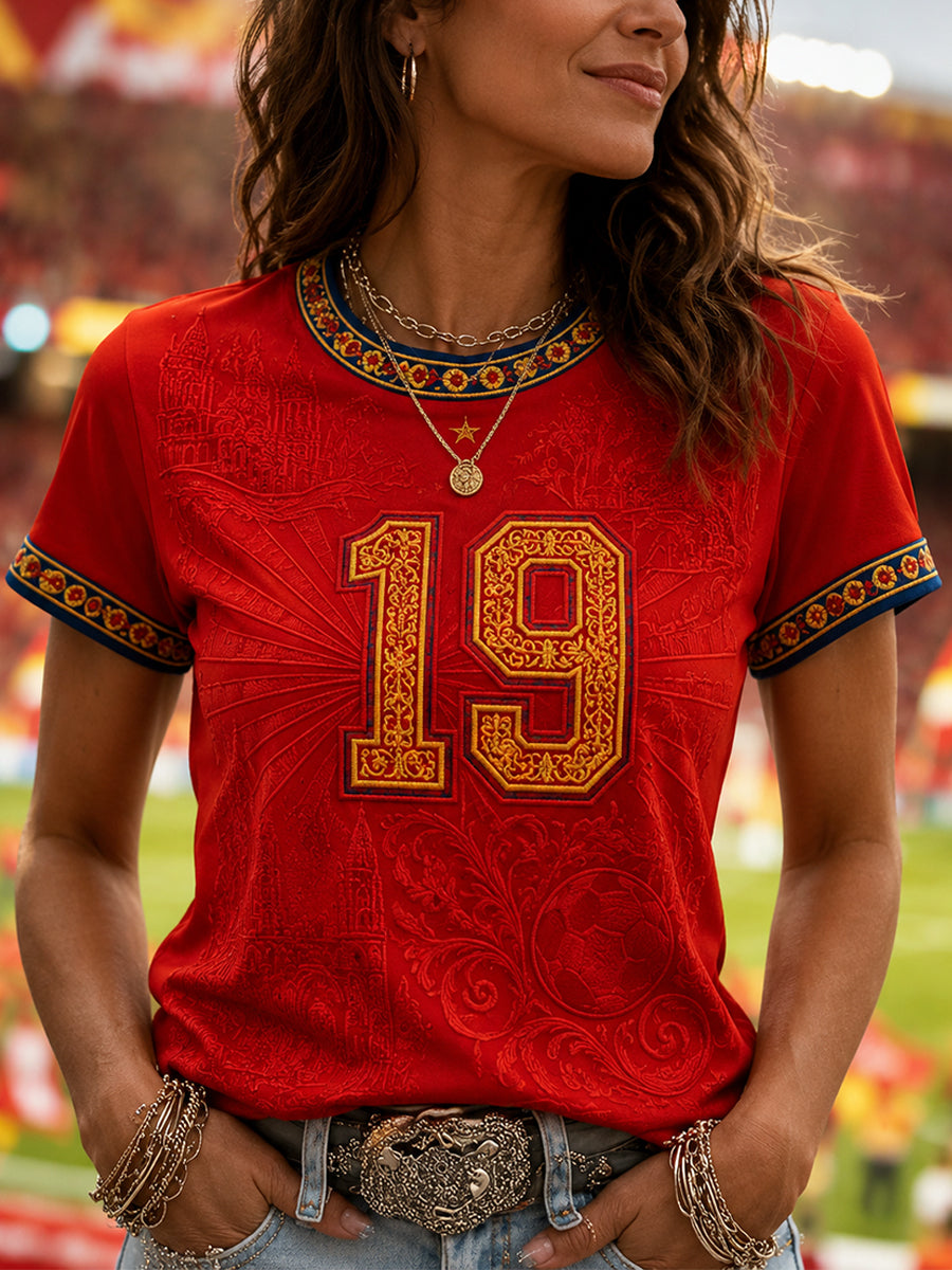 Women's Gift For Football Fans Print Casual Tee
