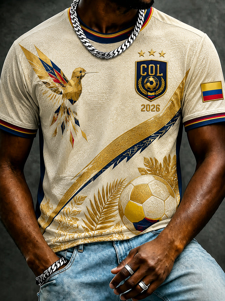 Men's Retro 2026 Colombia Soccer Casual T-Shirt