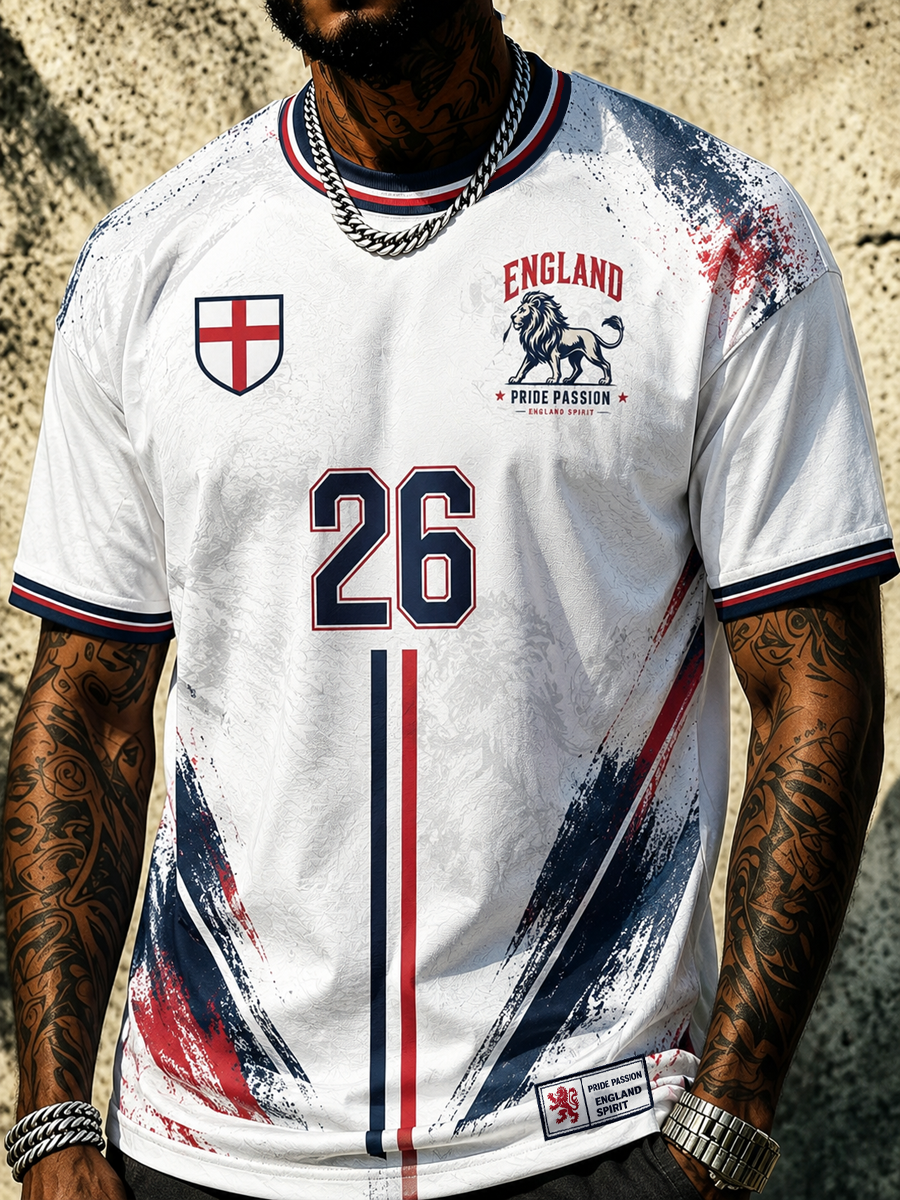 Men's UK Football Lover England Printed short sleeves t-shirt