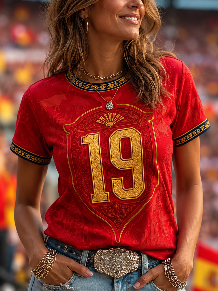 Women's Gift For Football Fans Print Casual Tee