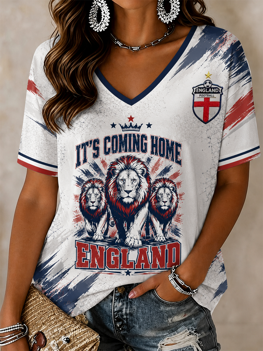 Women's UK Football Lover England Printed short-sleeved T-shirt