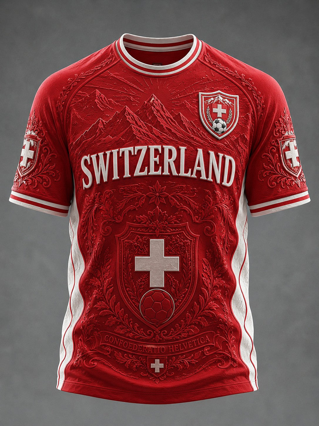 Men's Switzerland Football Printed T-shirt