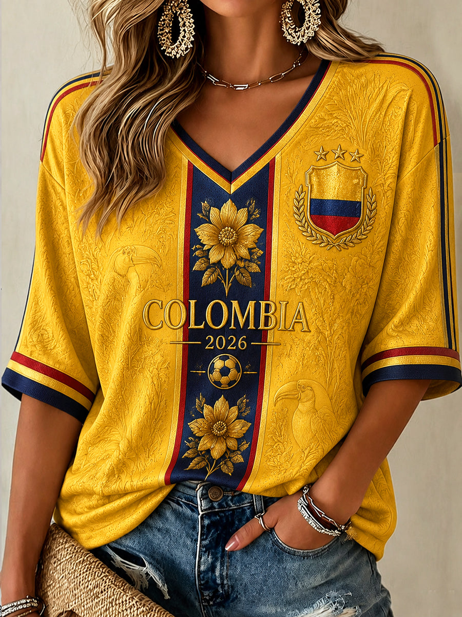 Women's 2026 Colombia Soccer Classic V-Neck T-Shirt