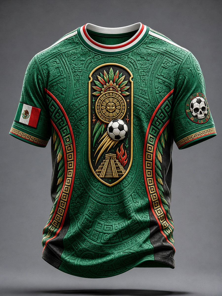 Men's Mexico Football Lover Alebrije Art Printed T-shirt