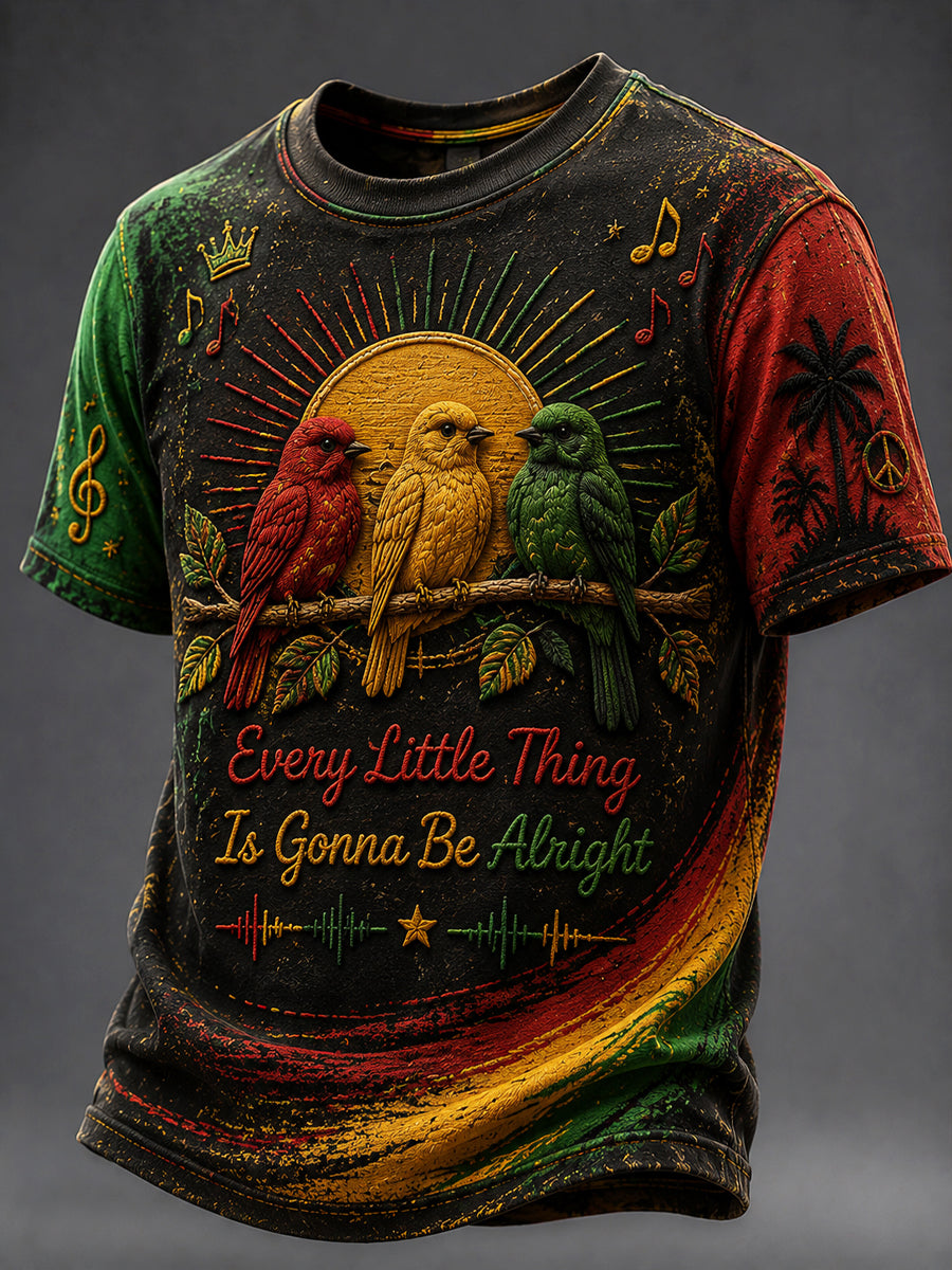 Retro Reggae Gradient Casual T-Shirt