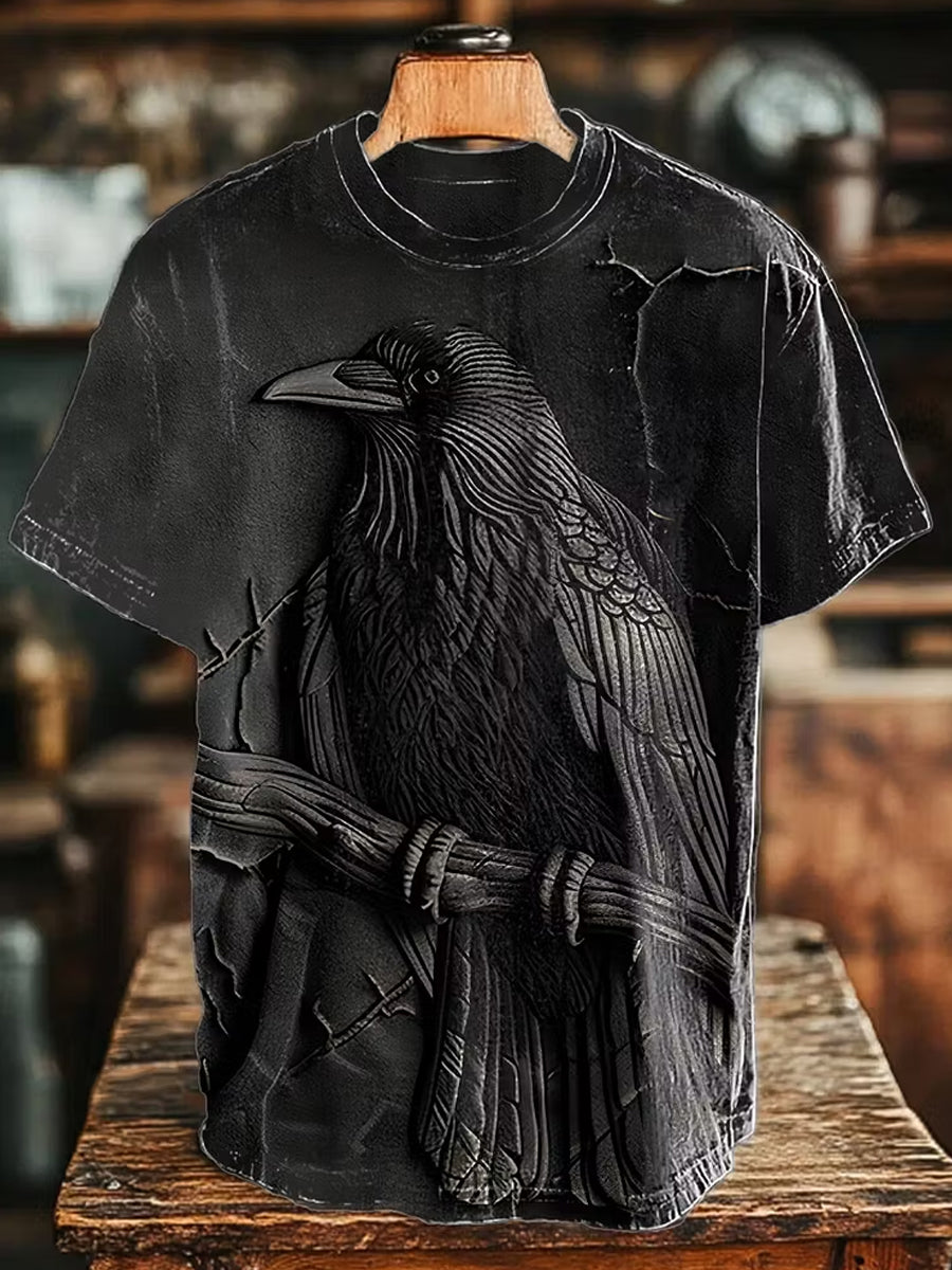 Retro Dark Punk Art Print Casual T-Shirt