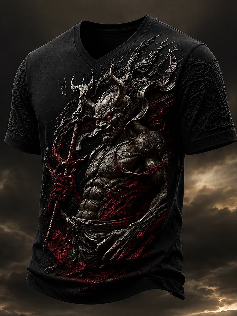 Retro Dark Punk Art Print Casual T-Shirt