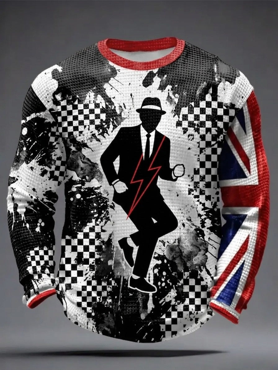 Men's UK Mods Music Lover Printed Waffle Tops