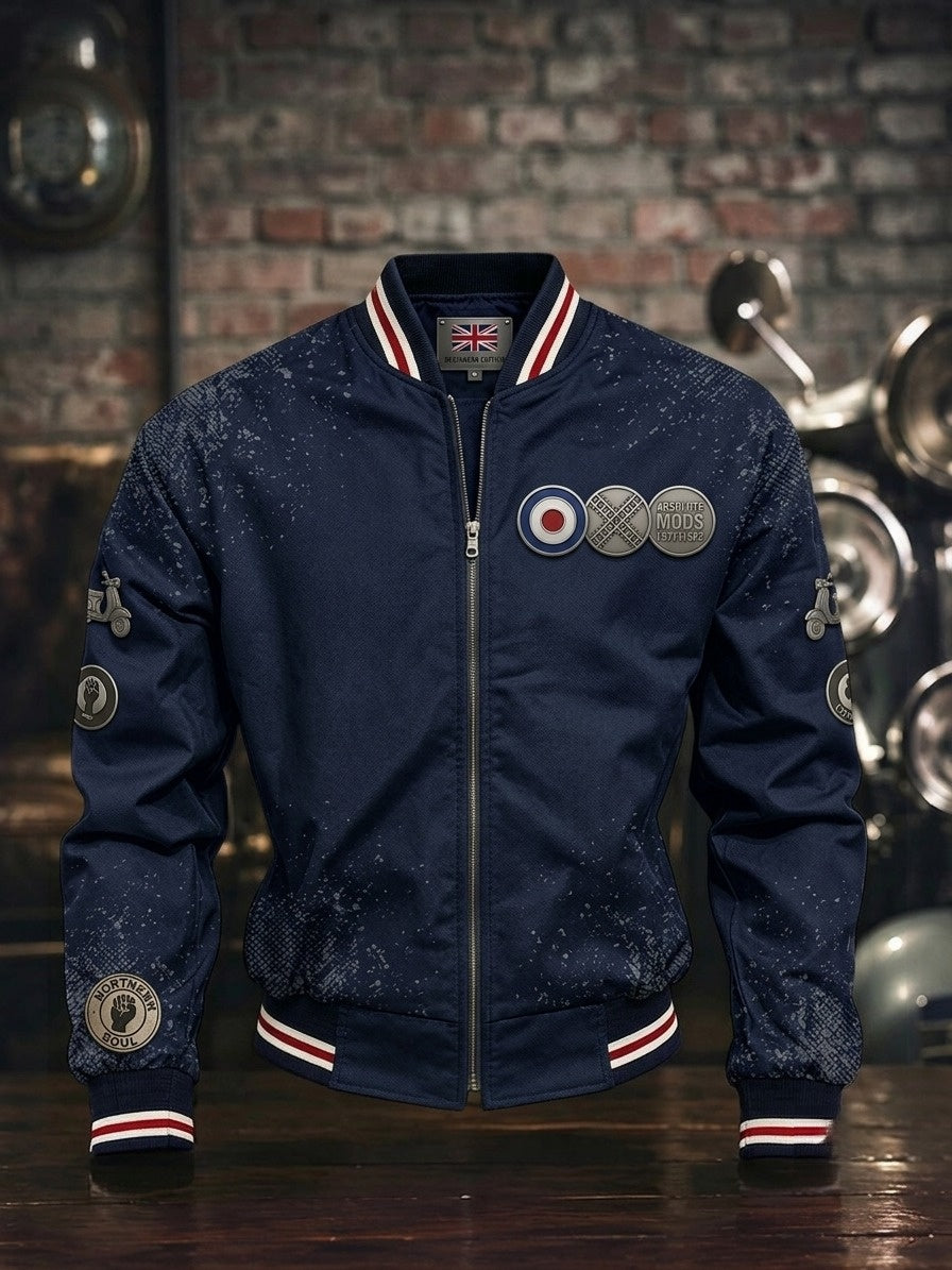Men's Mods UK Music Lover Printed Monkey Jacket