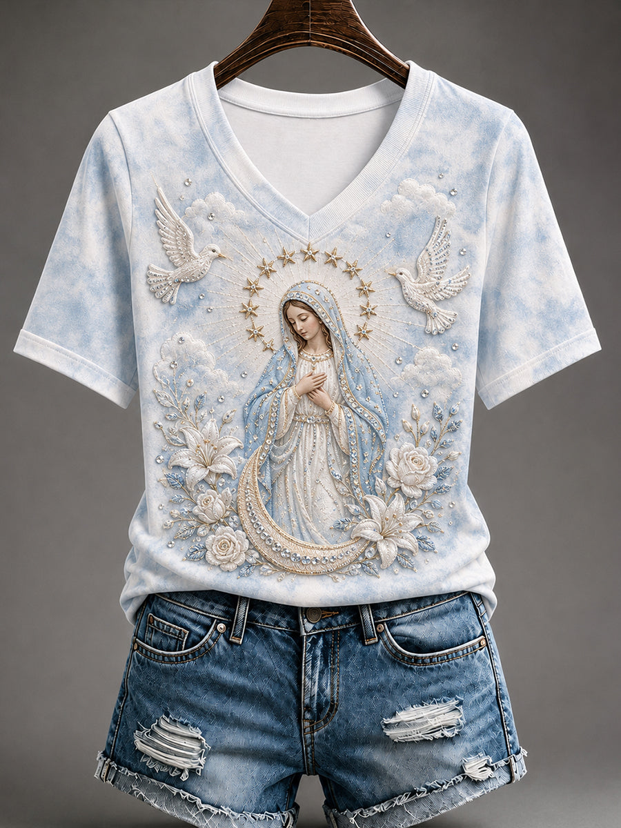 Women's Assumption of Mary Print short-sleeved T-shirt