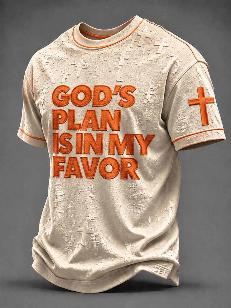 Men's “God’s Plan Is In My Favor” Faith Casual T-shirt