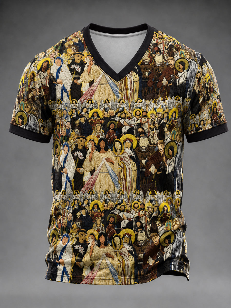 Men's Faith Print V-neck T-shirt