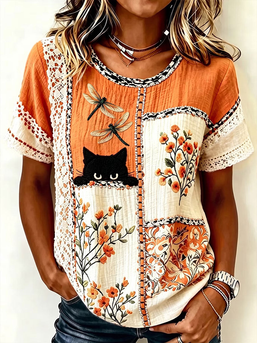 Women's Elegant Cotton-Linen Top