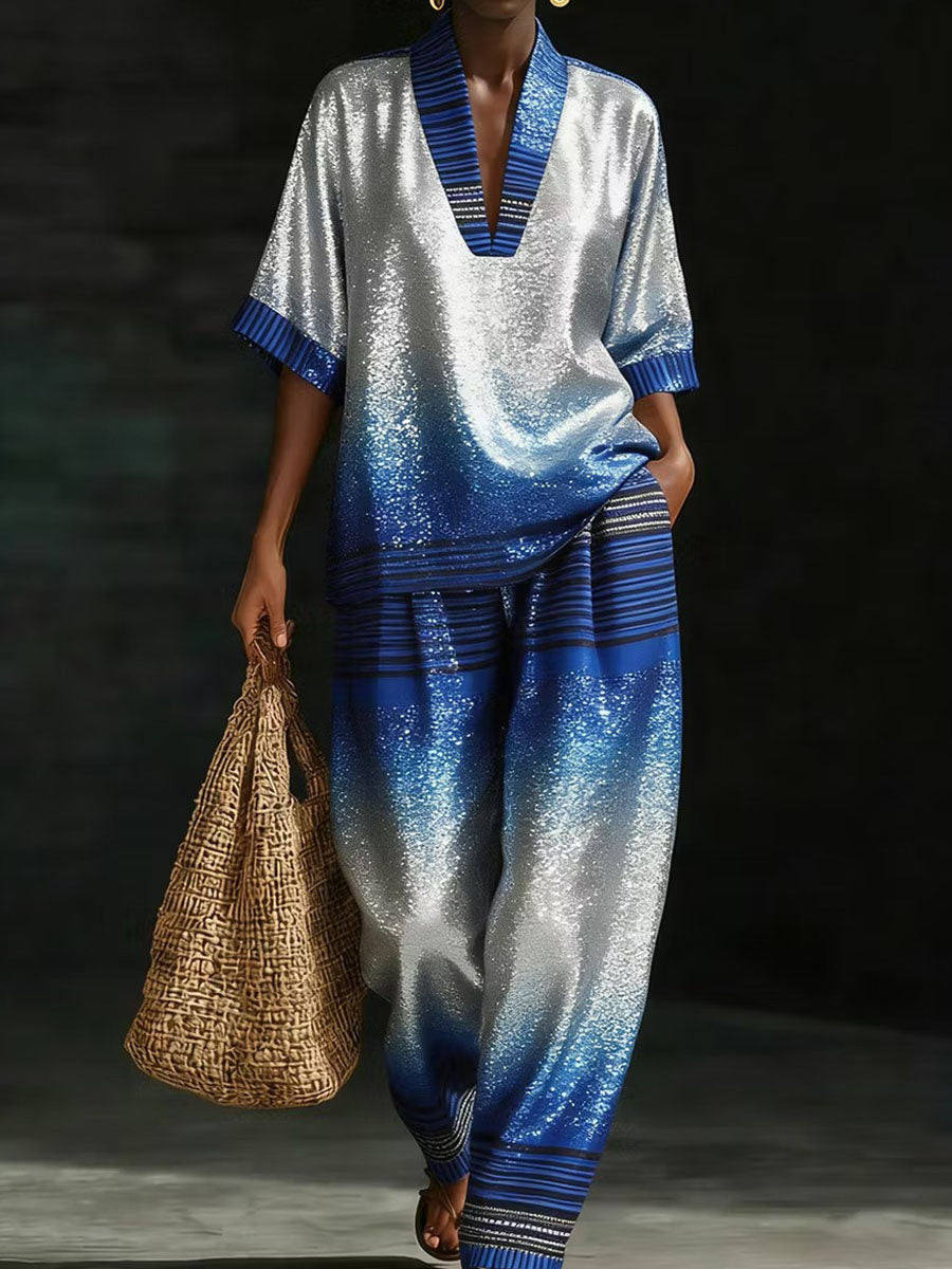 Women's African Art Cotton Linen Set