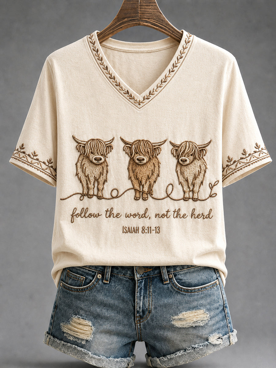 Women's Christian Follow The Word Not The Herd Short Sleeve T-shirt