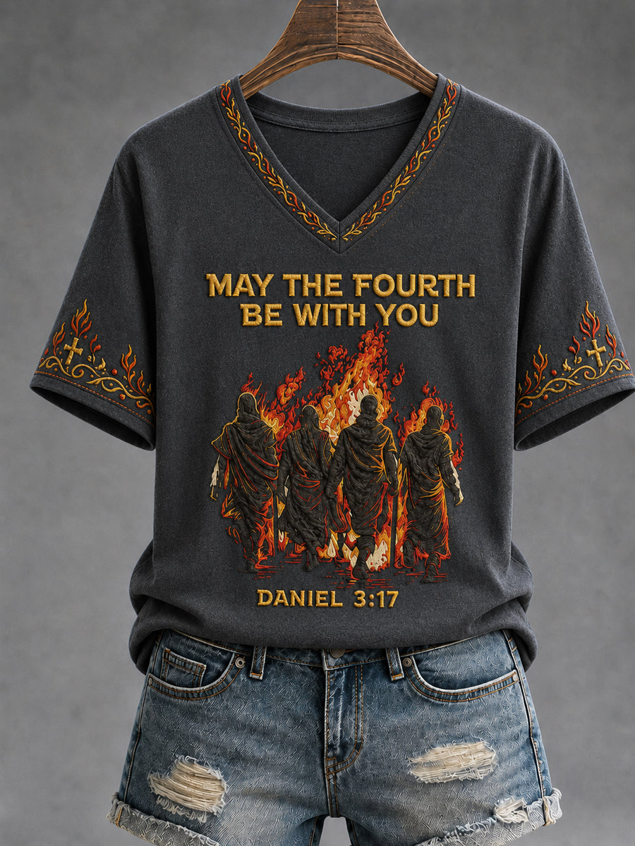 Women's Christian May The Fourth Be With You Short Sleeve T-shirt