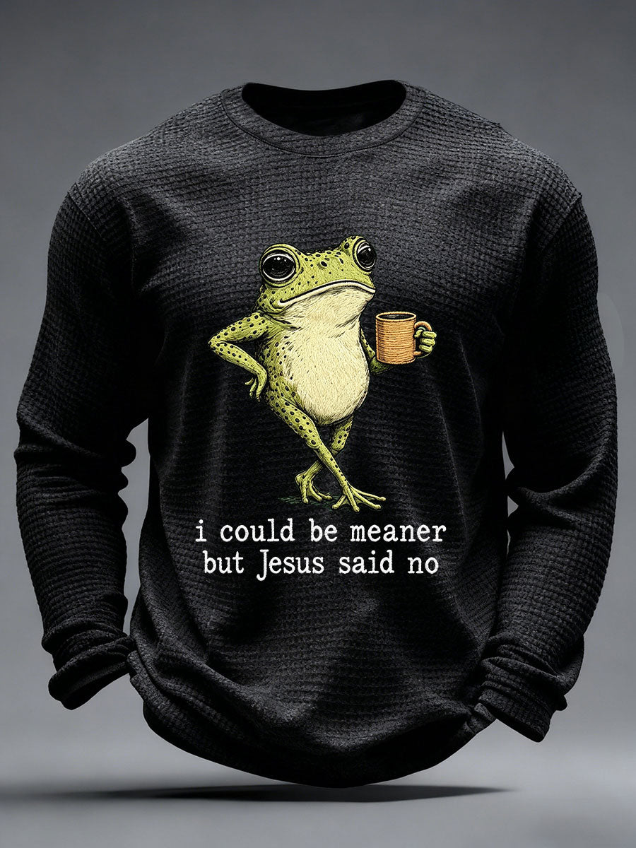 Men's 'I Could Be Meaner But Jesus Said No' Printed Casual T-Shirt