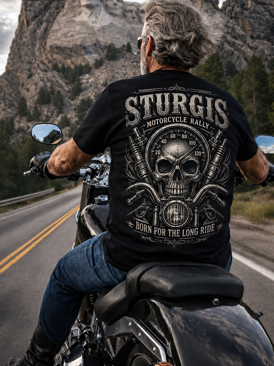 Men’s Sturgis Motorcycle Rally Skull Back Graphic Tee