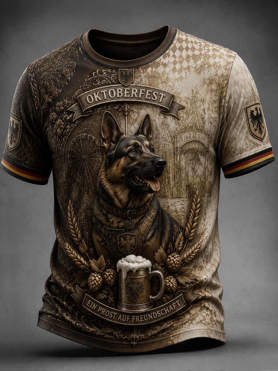 Retro German Beer Lover Dog T-Shirt
