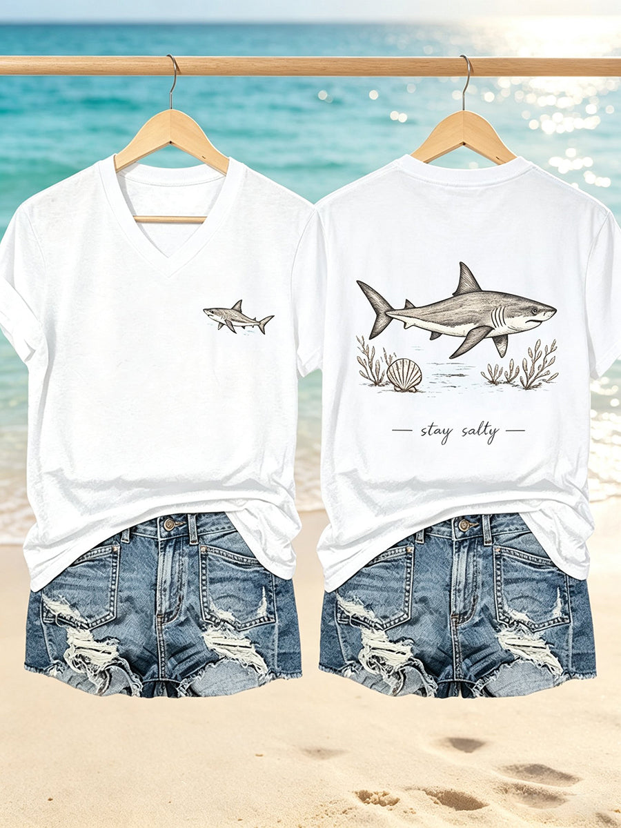 Women's Shark Print T-shirt
