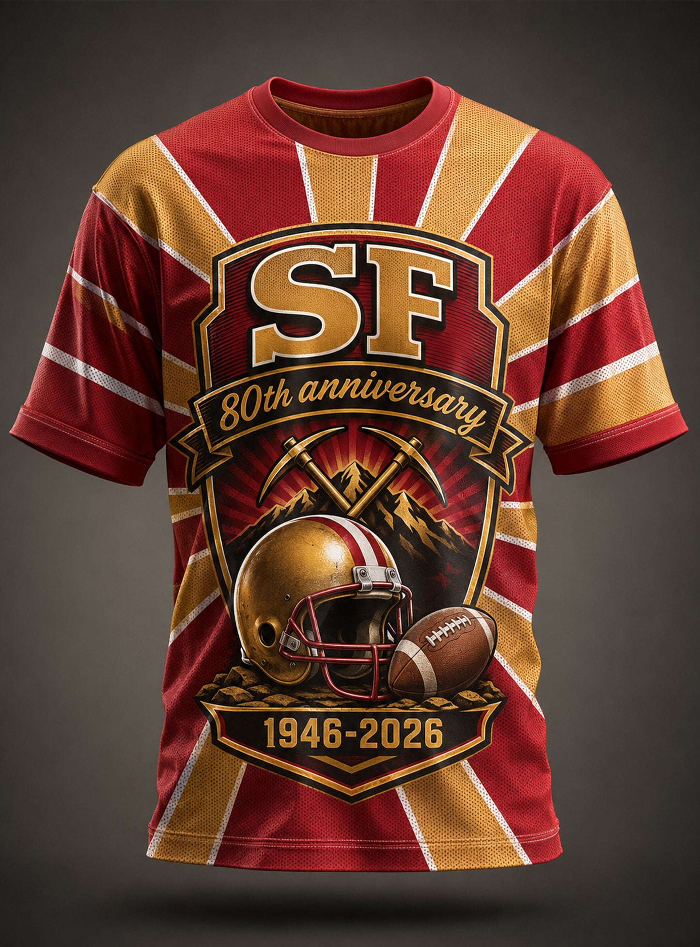 Men's San Francisco 49ers 80th Anniversary Art Print T-Shirt