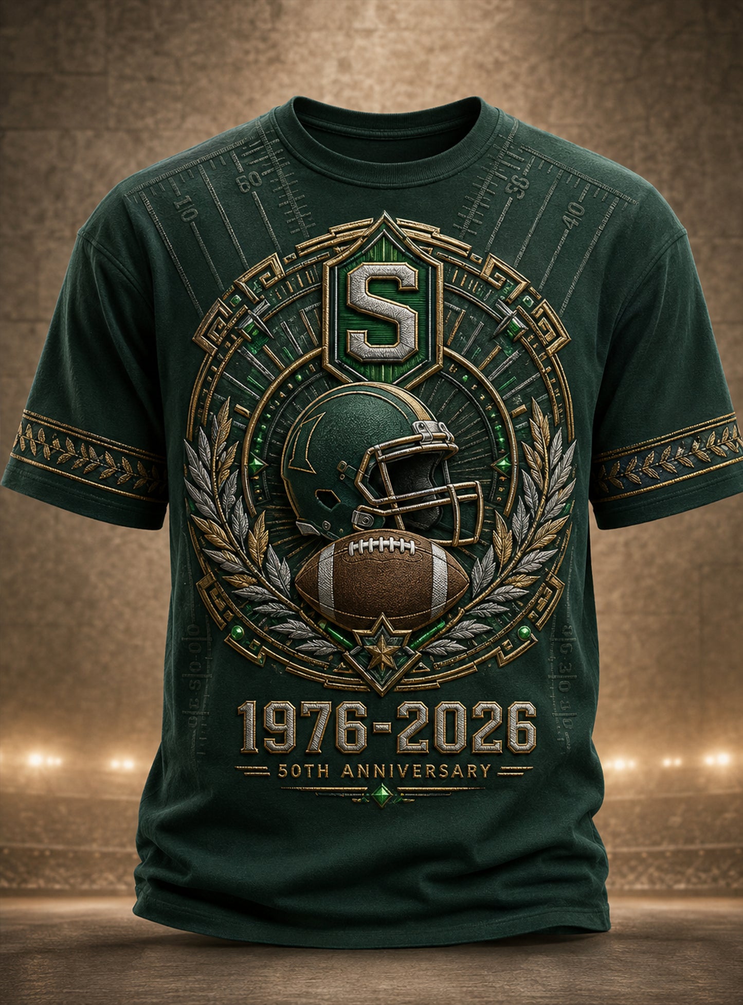 Men's Seattle Seahawks 50th Anniversary Commemorative Art Print T-Shirt