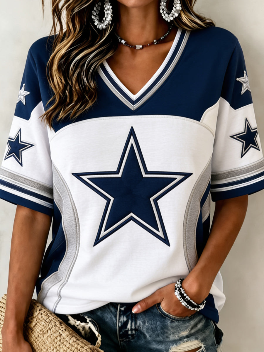 Women’s Rugby Dallas Cowboys Printed Casual Short-Sleeve T-Shirt